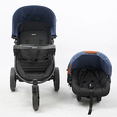 COCHE TIZZY CON CARGUERA Y BASE P60- MELANGE BLUE CB