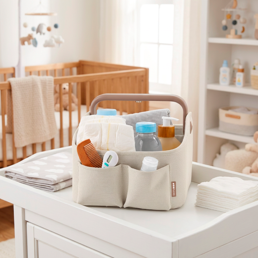 Light-Up Changing Pad y Diaper Caddy